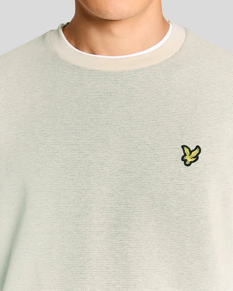 Lyle & Scott ML2427V Raised Jacquard Crew Neck Sweatshirt In W503 Putty