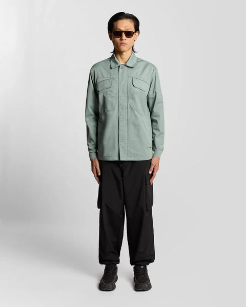 Lyle & Scott LW2320V Multi Pocket Overshirt In Cold Mint