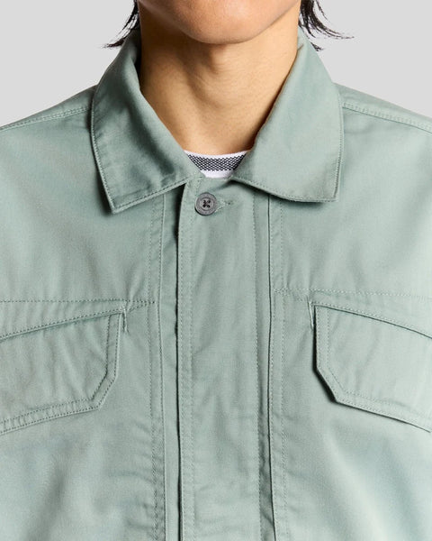 Lyle & Scott LW2320V Multi Pocket Overshirt In Cold Mint
