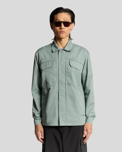 Lyle & Scott LW2320V Multi Pocket Overshirt In Cold Mint