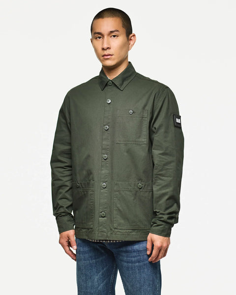 Weekend Offender Hynde Shirt In Black Forest Green