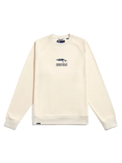 Penfield PFD0642 Embroidered Retro Whale LB Sweatshirt Vanilla Ice