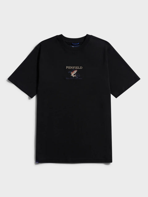 Penfield PFD0681-023 Embroidered Trout S/S T-Shirt Black