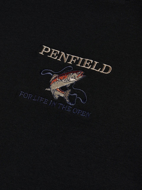 Penfield PFD0681-023 Embroidered Trout S/S T-Shirt Black