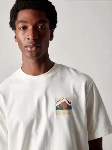 Penfield PFD0684-976 Forefounder Mountain Back S/S T-Shirt Vanilla Ice