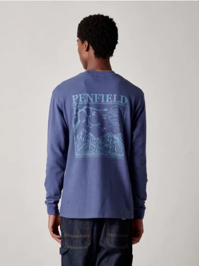 Penfield PFD0686-276 Winter Mountain L/S T-Shirt Blue Indigo