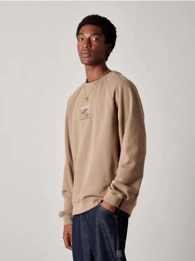 Penfield PFD0688-N91 Embroidered Trout Raglan LB Crew Lead Gray