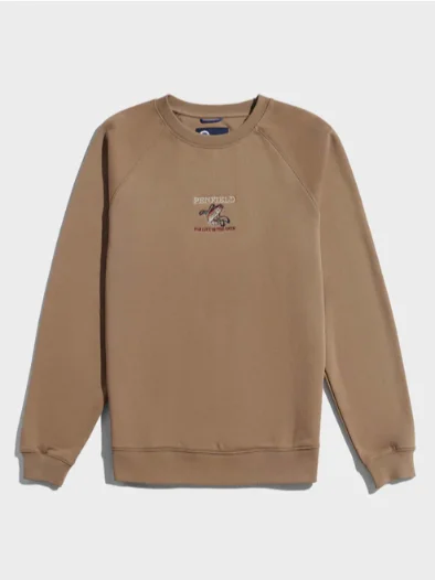 Penfield PFD0688-N91 Embroidered Trout Raglan LB Crew Lead Gray