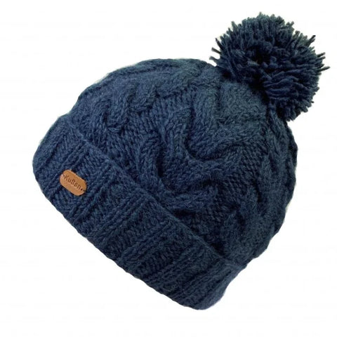 Kusan PK2228 Bobble Hat Cable Turn Up Navy
