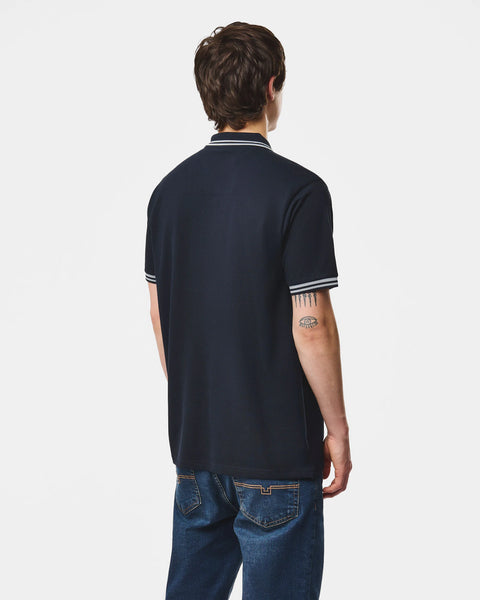 Weekend Offender Levanto Polo With Contrast Tipping In Navy/Smoke Grey