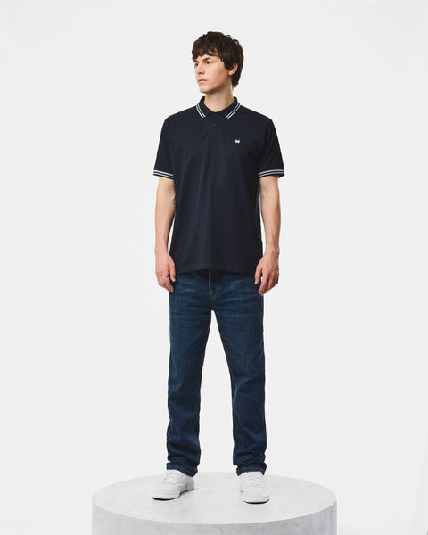 Weekend Offender Levanto Polo With Contrast Tipping In Navy/Smoke Grey