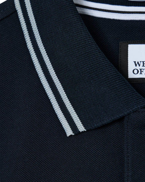 Weekend Offender Levanto Polo With Contrast Tipping In Navy/Smoke Grey