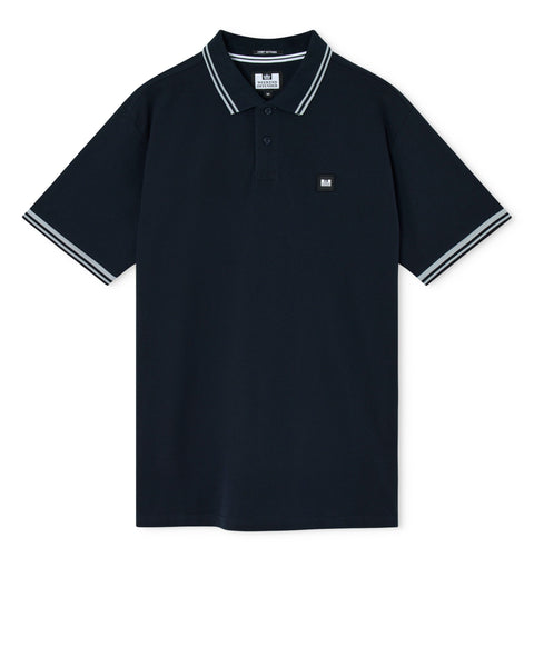 Weekend Offender Levanto Polo With Contrast Tipping In Navy/Smoke Grey