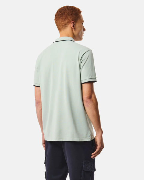 Weekend Offender Cadwell Tipped Polo In Julep Green/Black