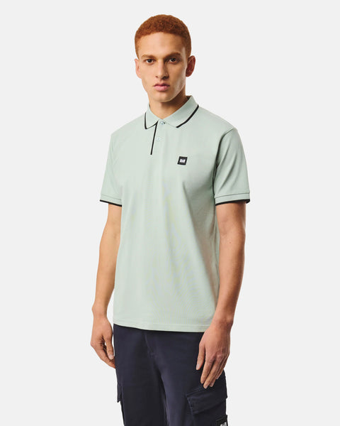 Weekend Offender Cadwell Tipped Polo In Julep Green/Black