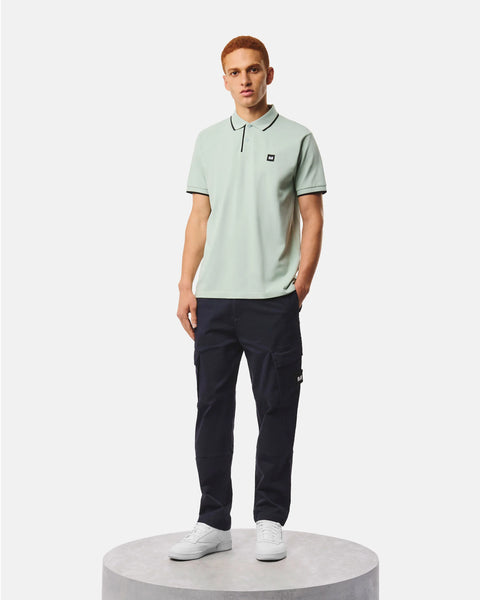 Weekend Offender Cadwell Tipped Polo In Julep Green/Black