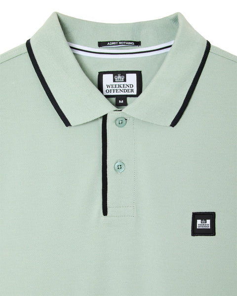 Weekend Offender Cadwell Tipped Polo In Julep Green/Black