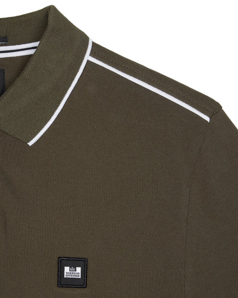 Weekend Offender Astola Polo With Piping Detail In Castle Green