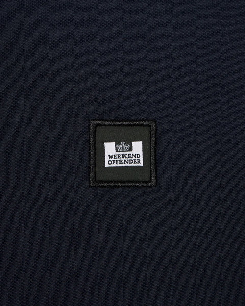 Weekend Offender Sakai Polo With Nylon Check Piping In Navy