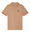 Weekend Offender Levanto Polo With Contrasting Tipping In Cognac/Pure Orange