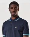 Weekend Offender Levanto Polo With Contrasting Tipping In Navy/Saltwater