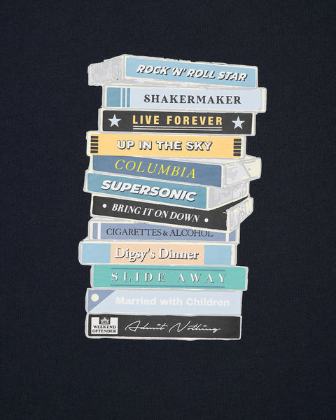 Weekend Offender Definitely Maybe Cassettes T-Shirt In Navy