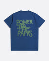 Far Afield FAXNFH005 Graphic Print T-Shirt Power To The Papas In Navy