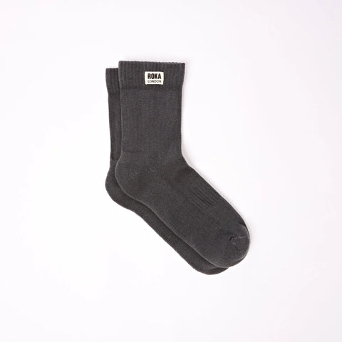 Roka London Wimbledon Crew Socks Faded Black