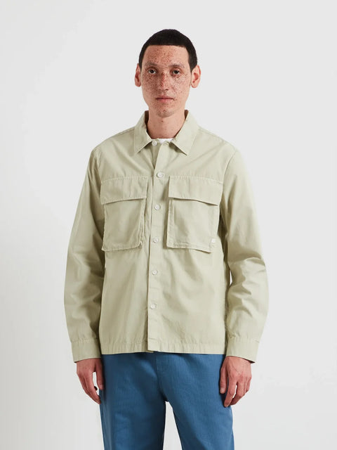 Farah F4WSG035 Ralph Ls Overshirt In Green Shade