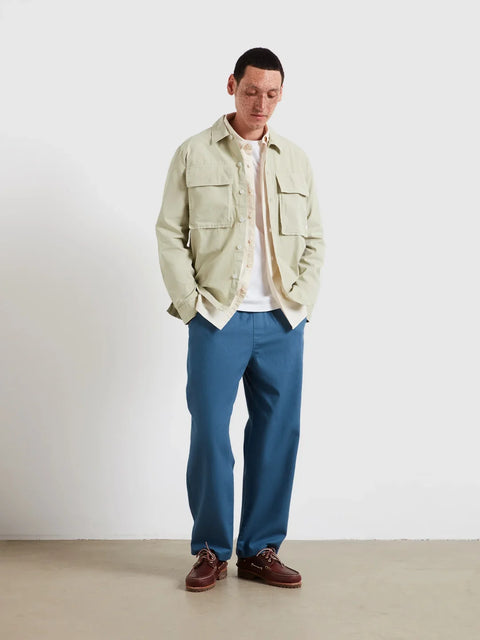 Farah F4WSG035 Ralph Ls Overshirt In Green Shade