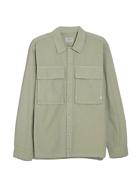 Farah F4WSG035 Ralph Ls Overshirt In Green Shade