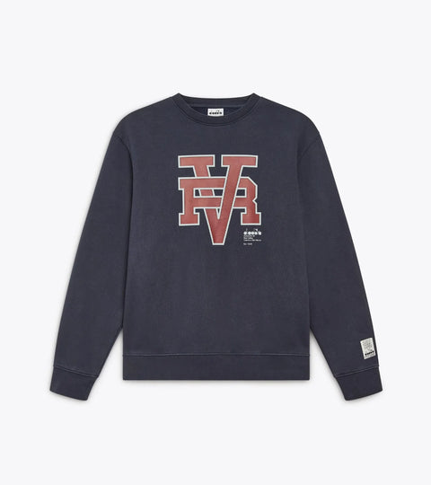 Diadora Sweatshirt Crew Neck Run Valley In Blue Denim
