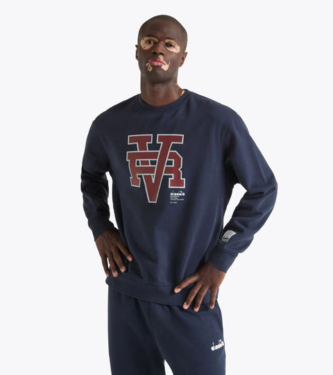 Diadora Sweatshirt Crew Neck Run Valley In Blue Denim
