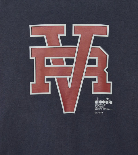 Diadora Sweatshirt Crew Neck Run Valley In Blue Denim