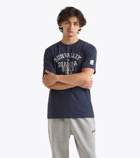 Diadora T-Shirt SS Run Valley In Blue Denim