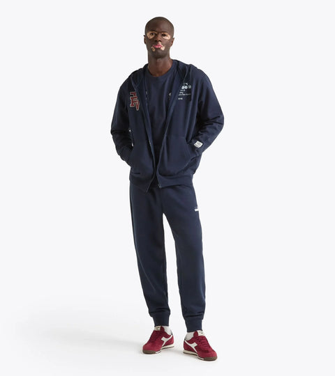Diadora Hoodie Fz Run Valley In Blue Denim