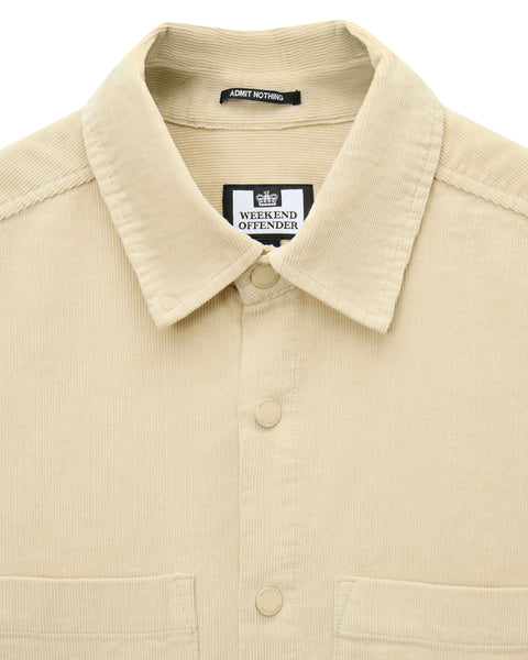 Weekend Offender Erding Cord Cord Shirt In Calcium