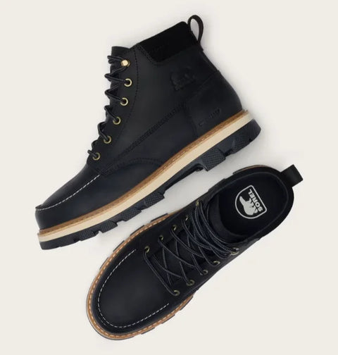 Sorel NM5386010 LARK-47 MOC TOE WP-Black, Bleached Ceramic