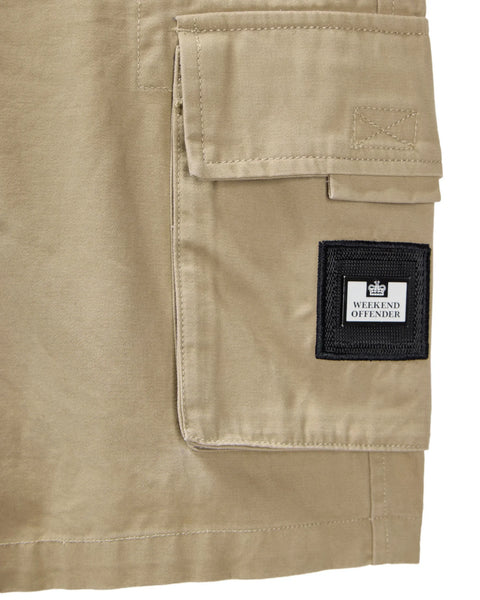 Weekend Offender Mascia Cargo Shorts In Stone