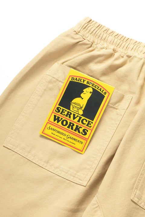 Service Works SW001 Classic Chef Pants - Pale Khaki