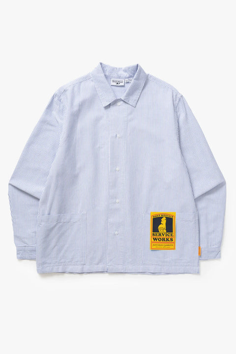 Service Works SW091 Waiter Shirt - Oxford Blue Stripe