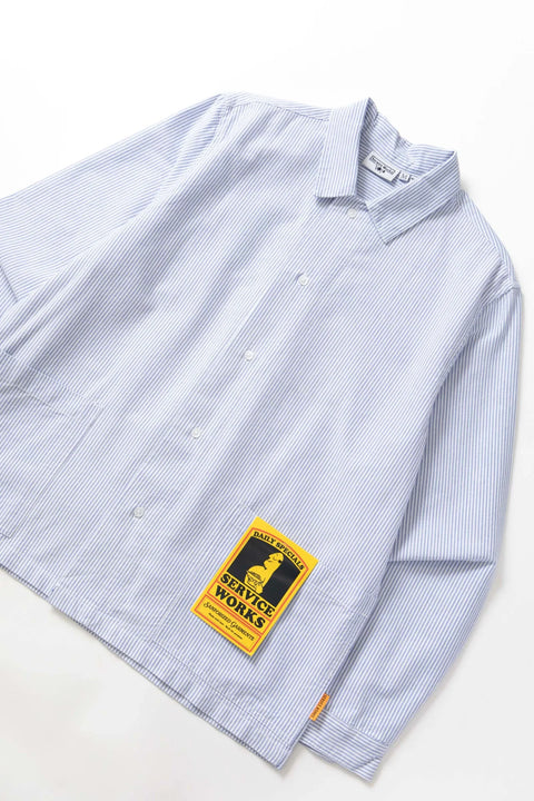 Service Works SW091 Waiter Shirt - Oxford Blue Stripe
