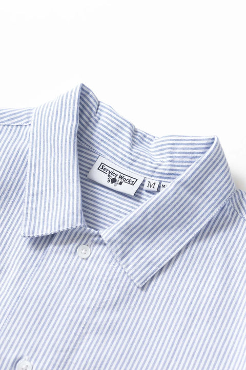 Service Works SW091 Waiter Shirt - Oxford Blue Stripe