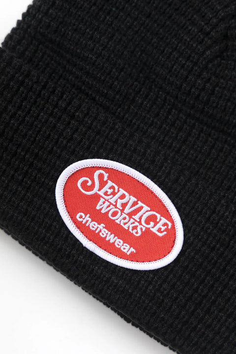 Service Works SW133 Waffle Patch Beanie - Black