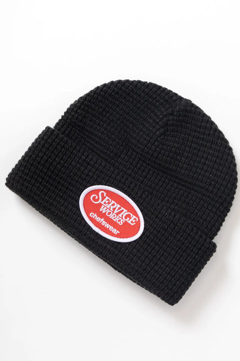 Service Works SW133 Waffle Patch Beanie - Black
