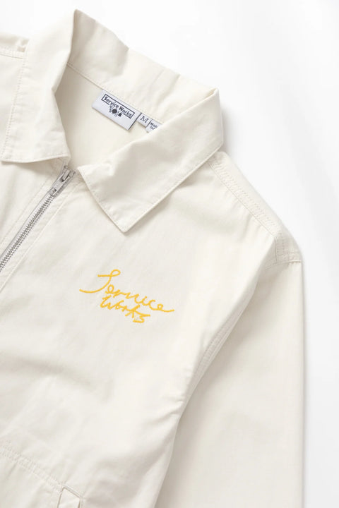 Service Works SW197 Twill Work Jacket In Off-White