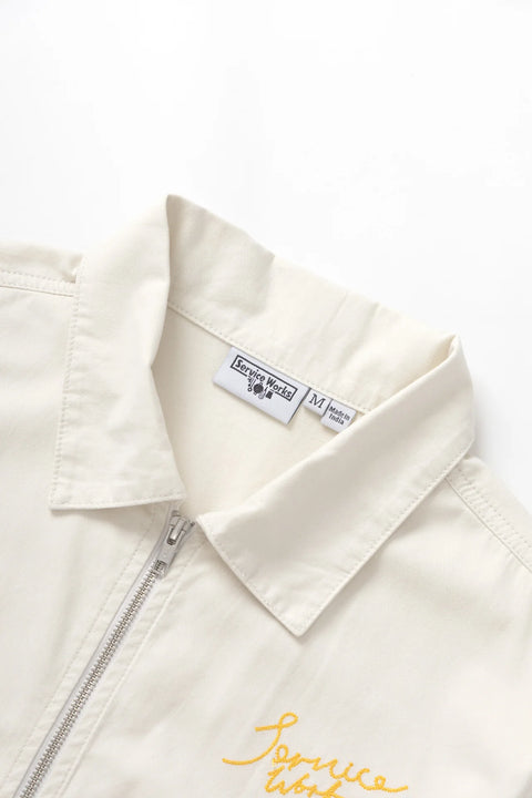 Service Works SW197 Twill Work Jacket In Off-White