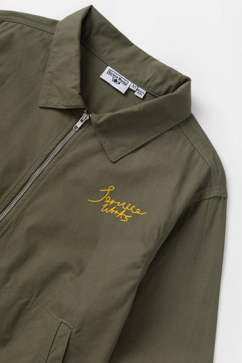 Service Works SW197 Twill Work Jacket In Olive