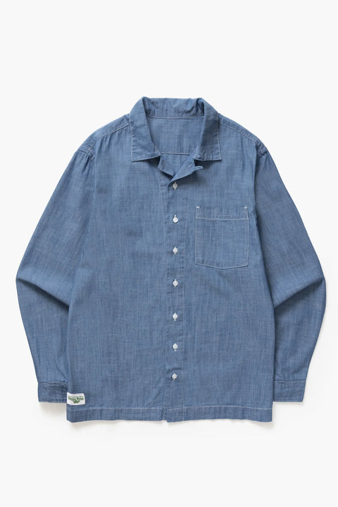 Service Works SW203 Chambray Resort Shirt In Light Blue