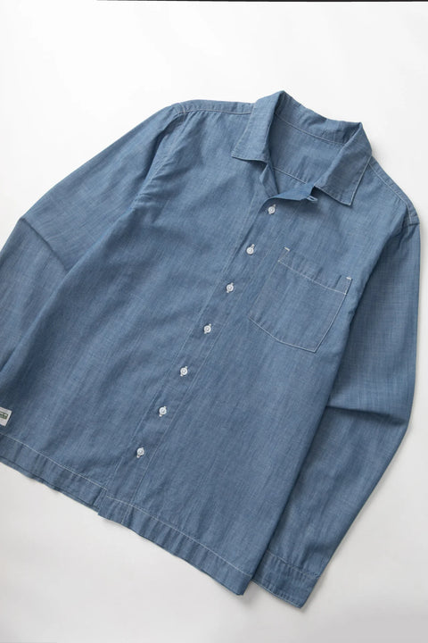 Service Works SW203 Chambray Resort Shirt In Light Blue